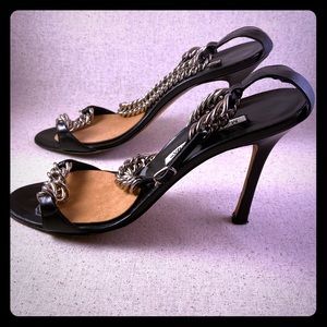 Black Manolo Blahnik Heels with Chains